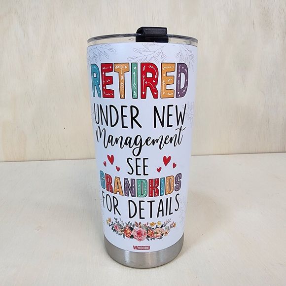 Retired Under New Management Personalized Grandma Tumbler - Picture 3 of 7